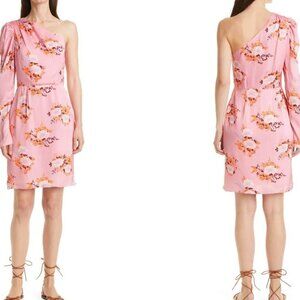 Les Reveries floral print one shoulder dress